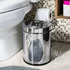 Lixeira Inox Banheiro Com Recipiente Em Cesto Plástico 4,5 L Foto mini 4