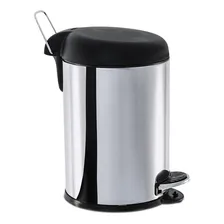 Lixeira Inox C/pedal 6l Com Tampa Preta Brinox Foto  mini 1