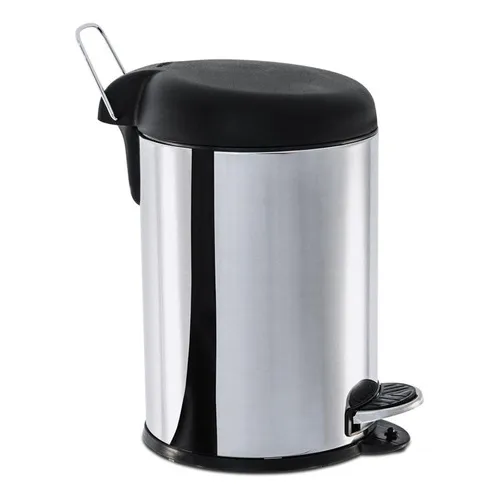 Lixeira Inox C/pedal 6l Com Tampa Preta Brinox Foto 1