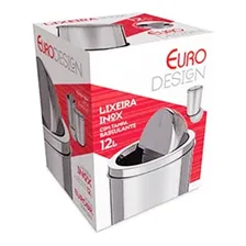 Lixeira Inox Com Tampa Basculante 12 Litros Euro Home Inox Foto mini  2