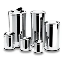 Lixeira Inox Com Tampa Basculante Decorline Lixeira Brinox Foto mini 2