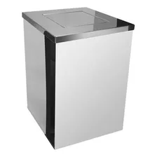Lixeira Inox Quadrada Com Tampa Vai-vem 100 Litros Foto mini 1