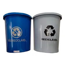 Lixeira Mix Coleta Seletiva 2 Divisões Int P/ Separar Lixo Foto  mini 1