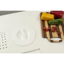 Lixeira Pia Cozinha Embutir Granito Branco Litros Foto mini 4