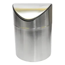 Lixeira Pia Pequena Tampa Basculante Inox 1l Foto mini 4
