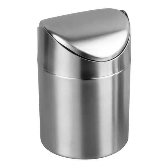 Lixeira Pia Pequena Tampa Basculante Inox 1l Foto 1