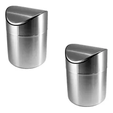 Lixeira Pia Pequena Tampa Basculante Inox 1l Foto mini  2