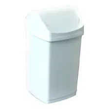 Lixeira Plastica 50 Litros Tampa Basculante Vai Vem Branca Foto mini  2
