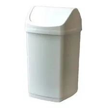 Lixeira Plastica 50 Litros Tampa Basculante Vai Vem Branca Foto mini  3