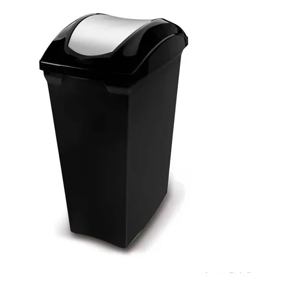 Lixeira Plástica Basculante Preta Sanremo 40l Foto 1