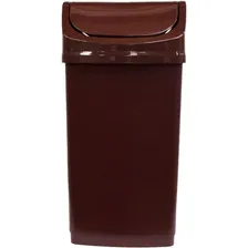 Lixeira Plastica Marrom 50 Litros Tampa Basculante Vai Vem Foto mini 1