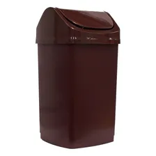 Lixeira Plastica Marrom 50 Litros Tampa Basculante Vai Vem Foto mini 3