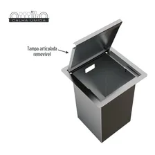 Lixeira Quadrada 5 Litros Com Tampa Inox Foto  mini 1
