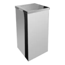 Lixeira Quadrada Em Aço Inox Com Tampa Vai-vem 30l Foto mini 1