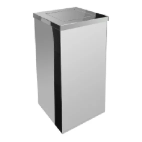 Lixeira Quadrada Em Aço Inox Com Tampa Vai-vem 30l Foto 1