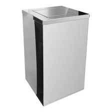Lixeira Quadrada Em Aço Inox Com Tampa Vai-vem 50l Foto mini 1