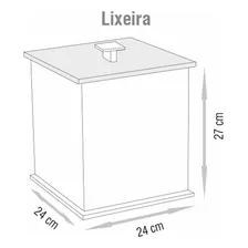 Lixeira Quadrada Mdf - Fabribam Gabinetes Cor Branco Foto mini  3