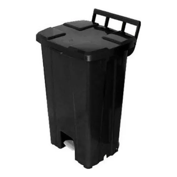 Lixeira Quadrada Plastica De 100 Litros Com Roda E Pedal Foto 1