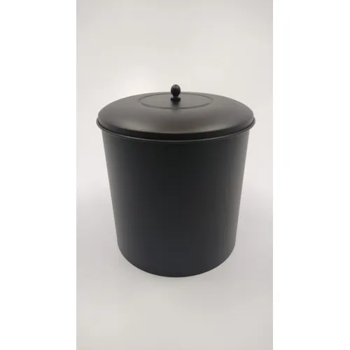 Lixeira Redonda Tampa Simples Latão Preto Banheiro Lavabo Foto 1