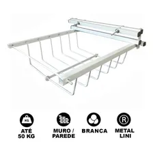 Lixeira Retrátil Para Muro Ou Grade Branca Foto  mini 1