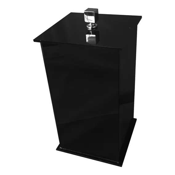 Lixeira Slim Em Acrílico Decor Sem Strass Preta Foto 1