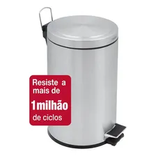 Lixeira Tramontina Cesto 12 Litros Inox Pedal Brasil Plus Foto mini  2