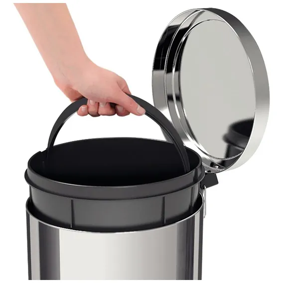 Lixeira Tramontina Com Pedal Em Aço Inox  Cor Cinza Foto 1