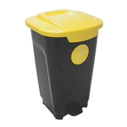 Lixeiro Plast T-force 50l Preto Amarelo Tramontina 92813099 Foto 1