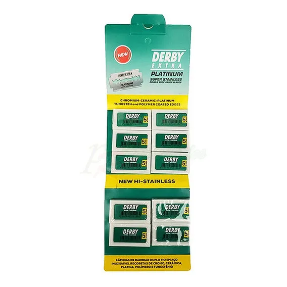 Lmina De Barbear Navalha Kit C50 Lminas Derby Platinum Foto 1