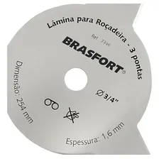 Lâmina Para Roçadeira 3 Pontas 3 X 254 Mm - 7347 Brasfort Foto mini 3