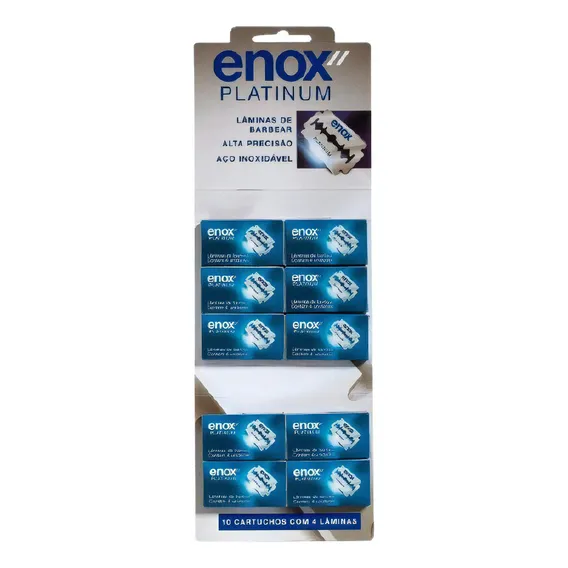 Lâminas Para Navalhas Enox Platinum Aço Inoxidável 160 Unid Foto 1