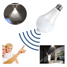 Lâmpada Bulbo E27 Sensor De Movimento Led 9w Branco Frio 110V/220V Foto mini 1