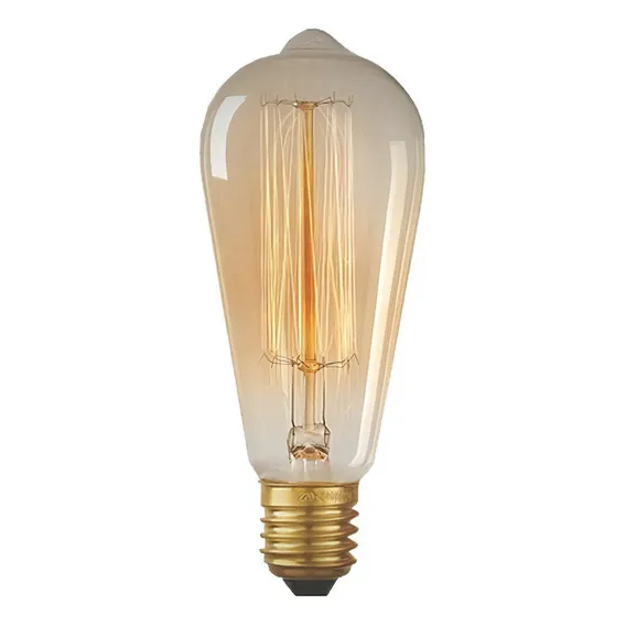 Lâmpada Filamento Carbono Vintage Retro 40w St64 2200k 220v Foto 1