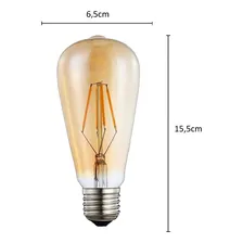 Lâmpada Filamento Led Decorativa Retrô Vintage Âmbar St64 220V Foto mini 2
