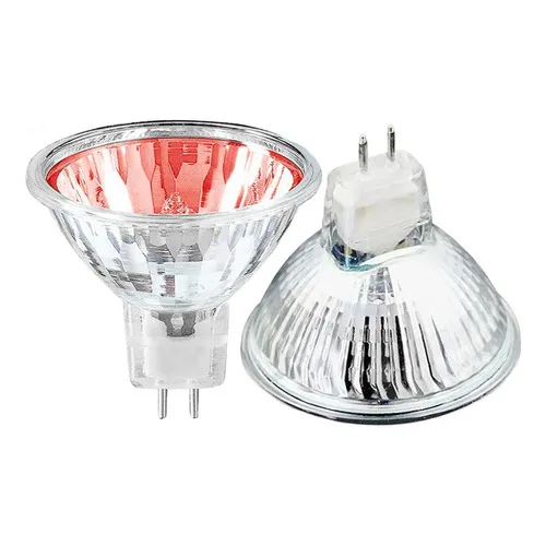 L芒mpada Hal贸gena Dicr贸ica Mr16 50w 12v Gu 5.3 Vermelha Foto 1