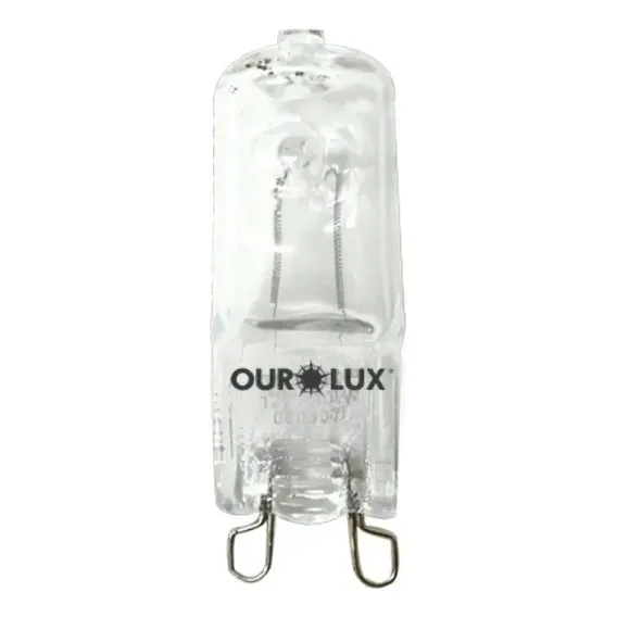 Lâmpada Halógena Halopin Bipino G9 60w 220v Clara - Ouropin Luz 2800k Foto 1