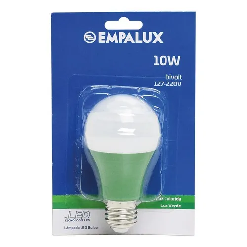 Lâmpada Led 10w Bivolt Luz Verde E27 Empalux 110V/220V Foto 1