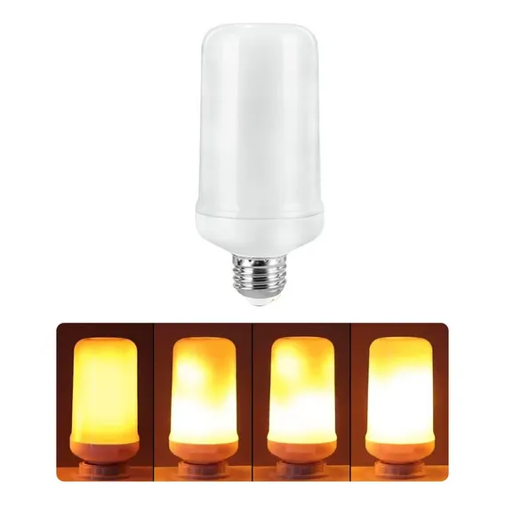 Lâmpada Led Amarela Efeito Dinâmico Fogo Chama Artificial 9w Foto 1