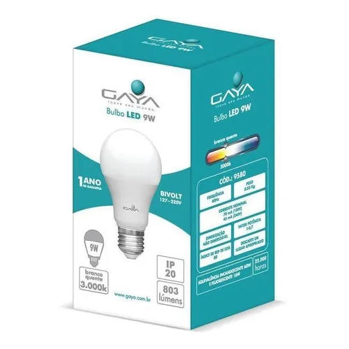 Lâmpada Led Bulbo A60 Bivolt 9w 6500k - Kit Com 10 Unidades Foto 1