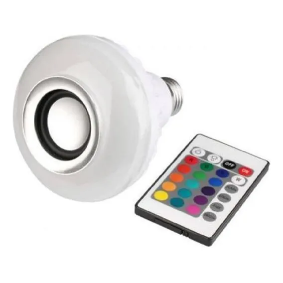Lâmpada Led Com Caixa De Som Bluetooth Controle Remoto Foto 1