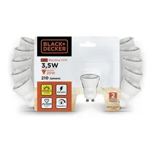 Lâmpada Led Luz Amarela Mini Dicroica 3,5w Black+decker 10pç Foto mini 1