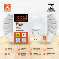 Lâmpada Led Luz Amarela Mini Dicroica 3,5w Black+decker 10pç Foto mini 3