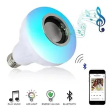 Lâmpada Led Rgb Bluetooth Caixa Som + Controle Foto mini 1