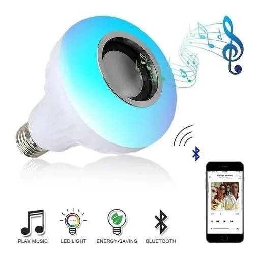 Lâmpada Led Rgb Bluetooth Caixa Som + Controle Foto 1