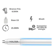 Lâmpada Led Tubular Volter 18w T5 115cm G5 Bivolt Branco Frio 6500k 2000lm Foto mini 1