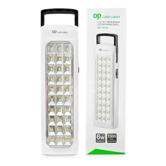 Lâmpada Luminária Emergência Recarregável 30 Leds 6w Dp7011a Foto 1