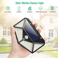 Lâmpada Parede 100 Leds Energia Solar Luminária Sensor Preto Foto mini 4