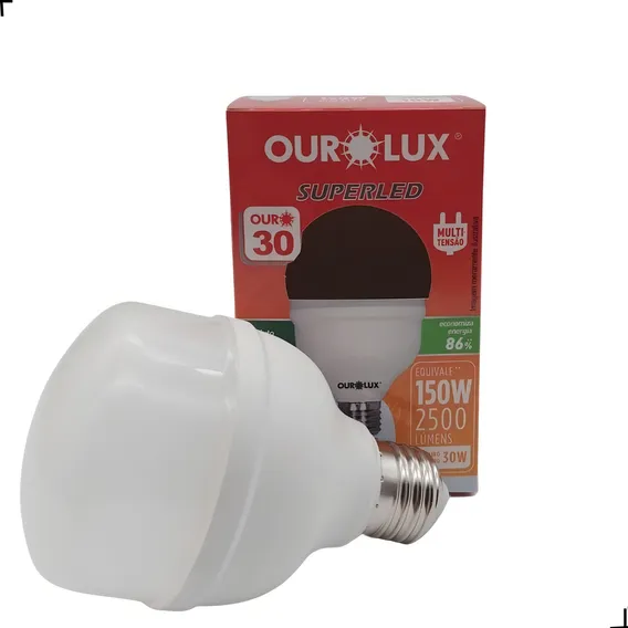 Lâmpada Superled 30w Base E27 Luz Branca 6500k Ourolux Foto 1
