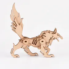 Lobo Quebra Cabeça 3d Puzzle Mdf Foto mini 3