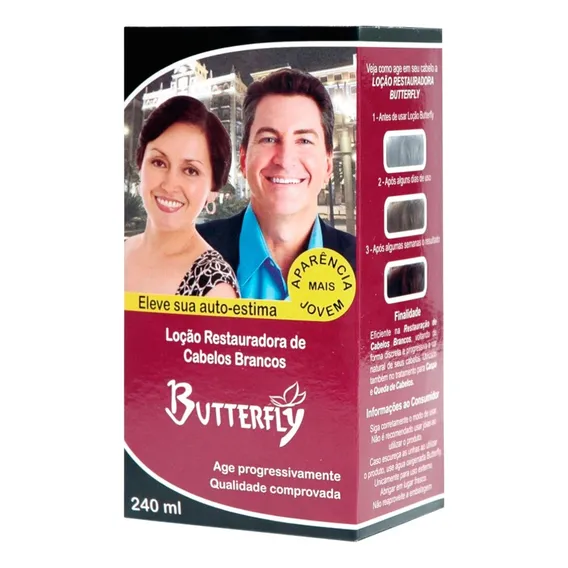Loção Restauradora De Cabelos Brancos Butterfly 240ml Foto 1